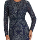 Mac Duggal - Long Sleeve Illusion Neck Sequin Beaded Gown