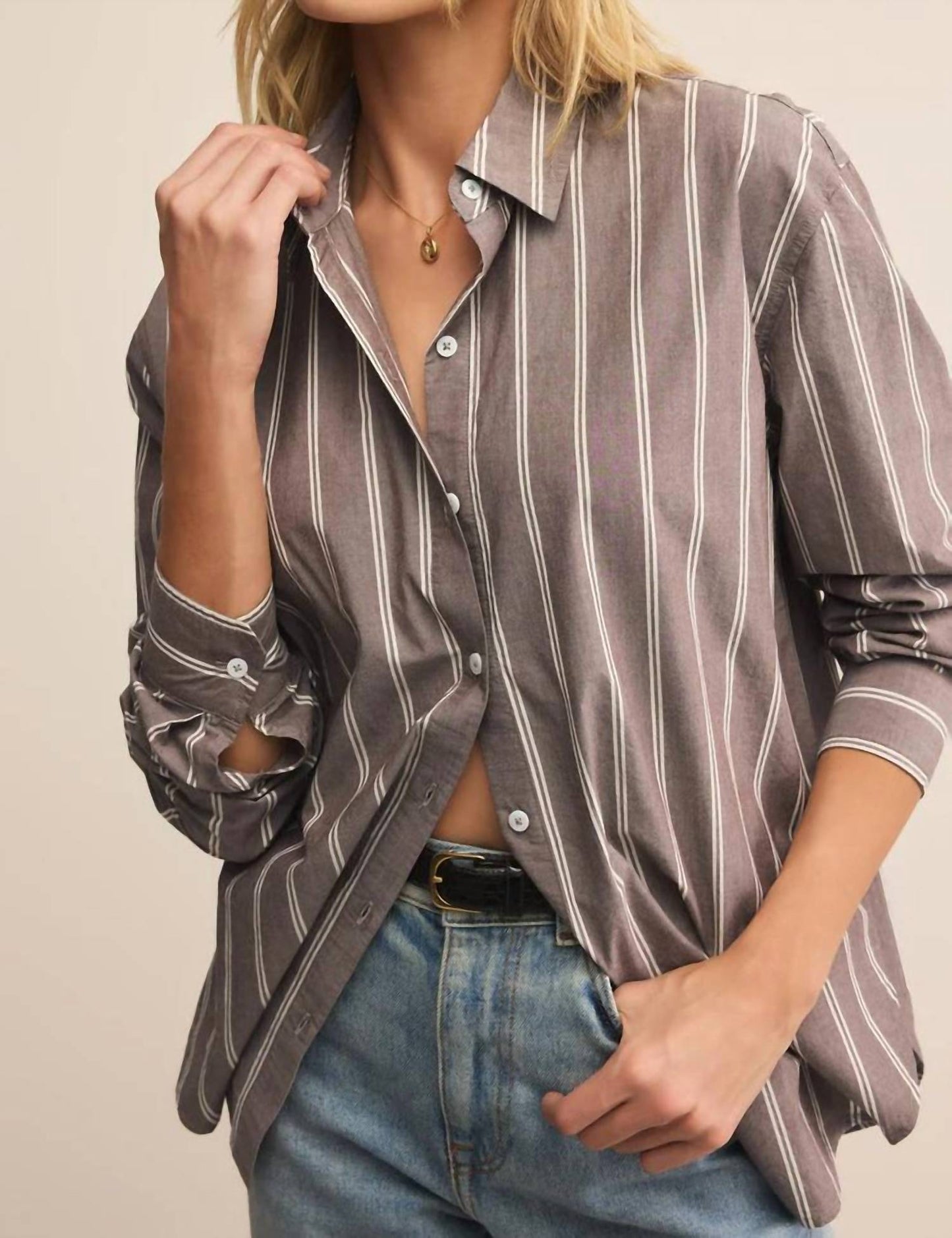 Z Supply - Seaport Striped Poplin Button Up Shirt