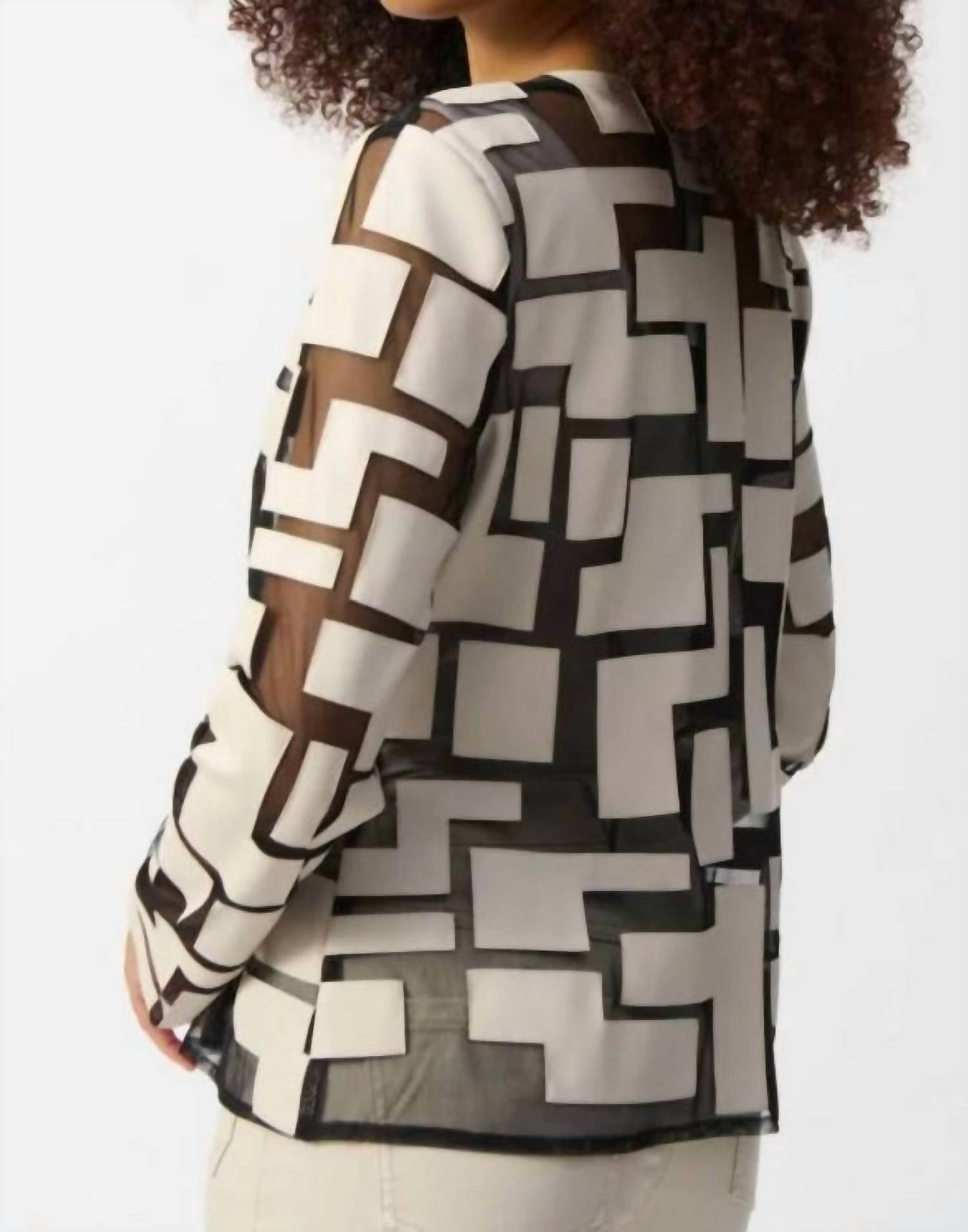 Joseph Ribkoff - Mesh & Leatherette Fitted Jacket