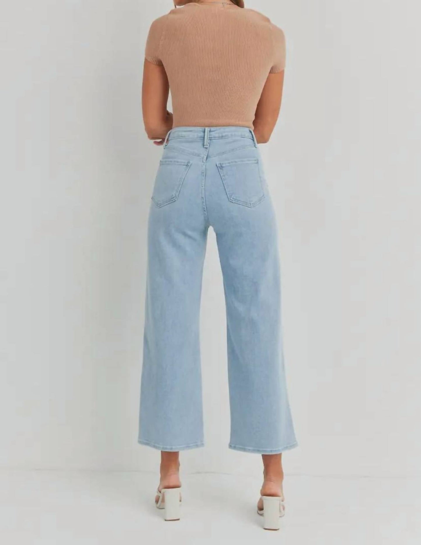 Just Black Denim - Cargo Pocket Wide Leg High Rise Jeans