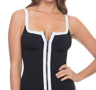 Perfil da Gottex - Top tankini com decote quadrado e zíper