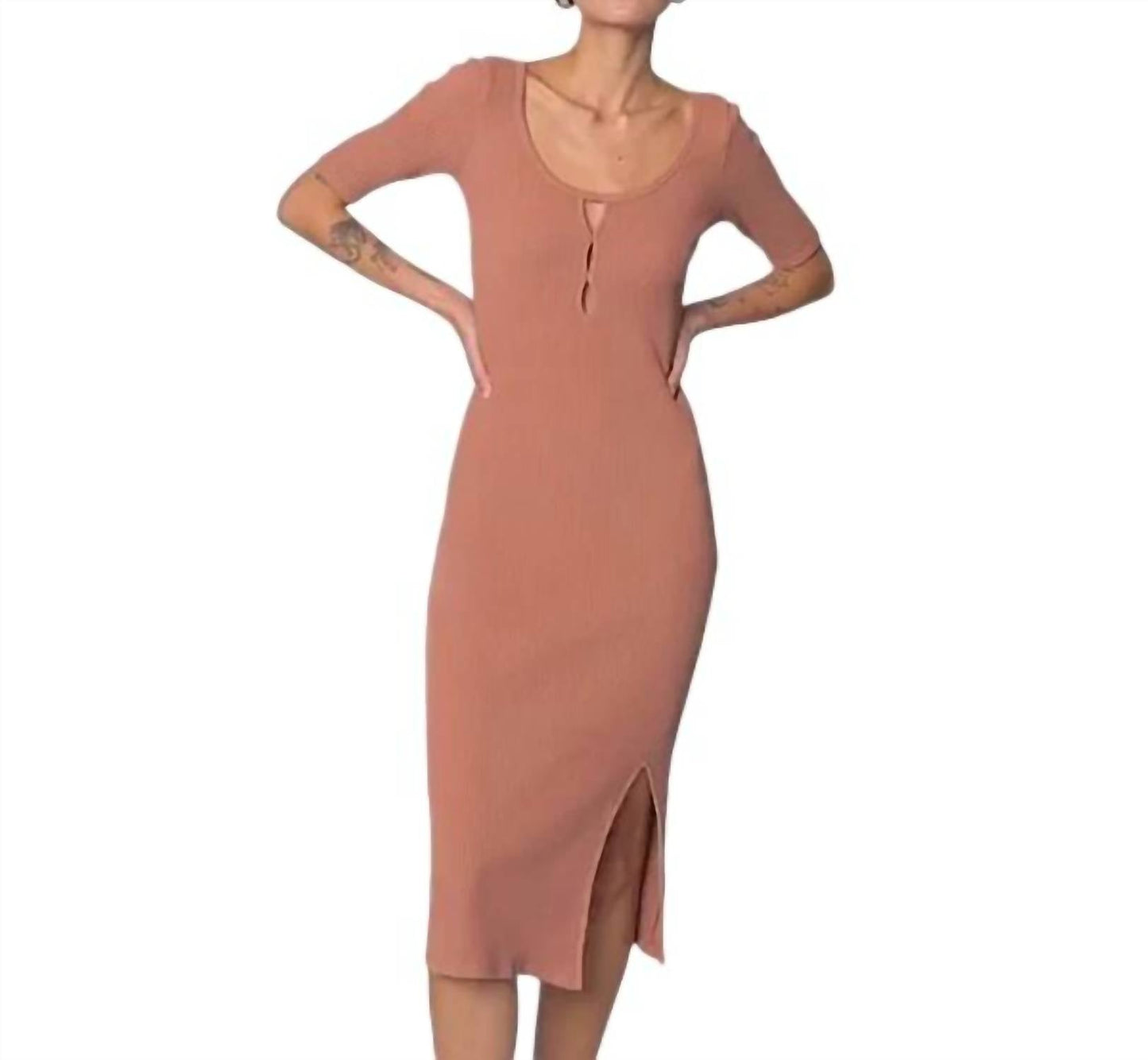 Nation Ltd - Haidee Heavy Rib Midi Dress