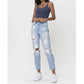 Cello - High Rise Distressed Mom Jeans