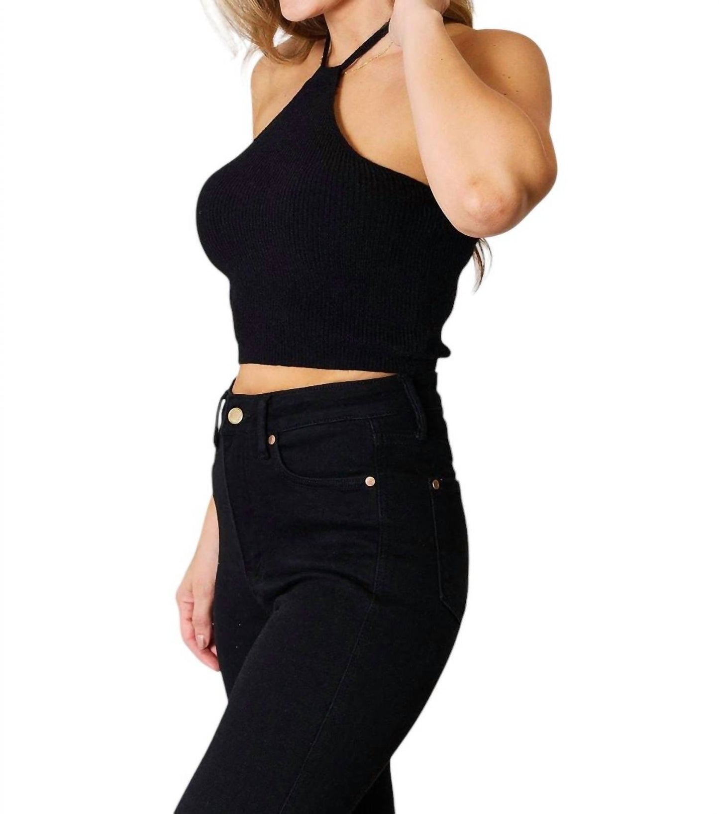 Basic Bae - Ribbed Halter Neck Top