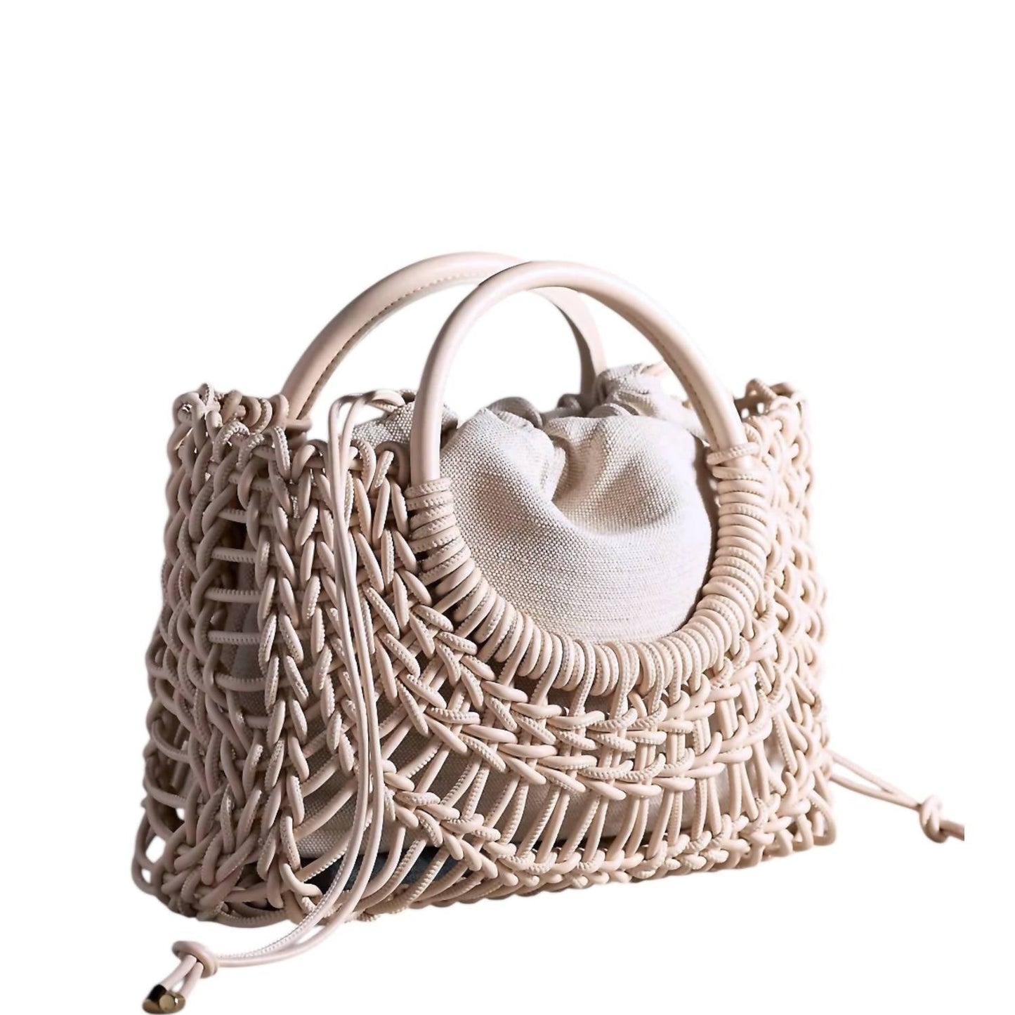 Dolce Vita - Azure bone shopper woven satchel