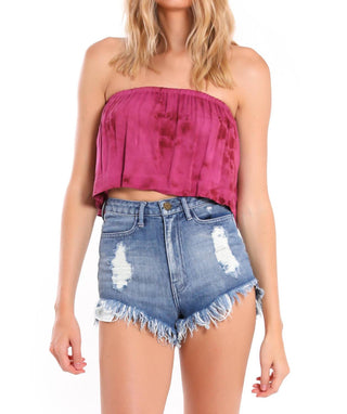 Blue Life - Blusa sem alças com babados Lina