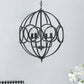 4 Light Metal Chandelier in Black Iron with Adjustable Chain