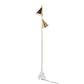 Cone 65' Glam Metal Floor Lamp in Brushed Gold Metal with White Faux Marble Base