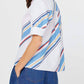 Current Air - Diagonal Stripe Split Neck Blouse