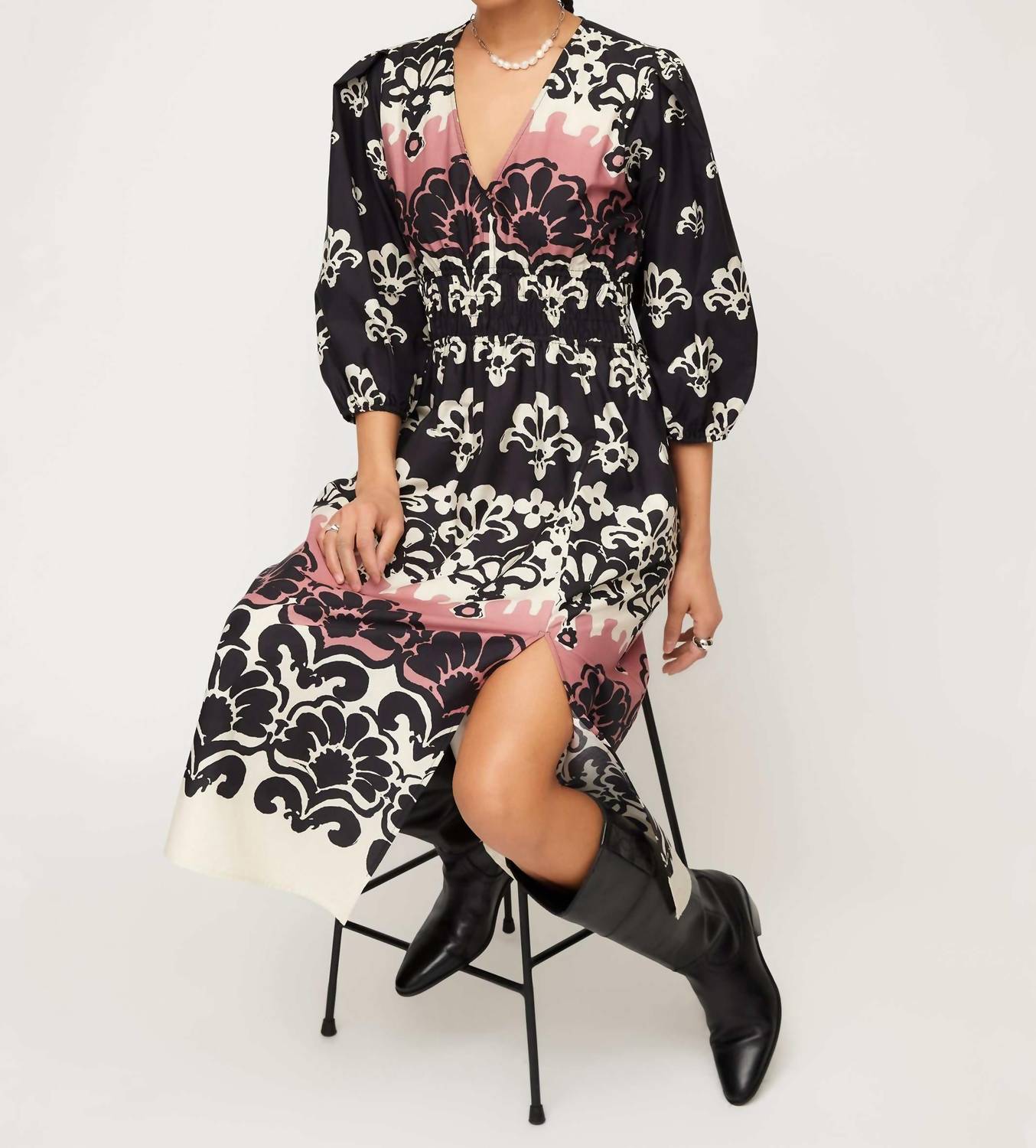 Fifteen Twenty - Lizbeth Shirred Waist Midi Dress