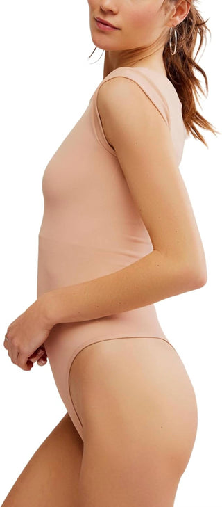 Free People - Body com decote canoa e linhas limpas