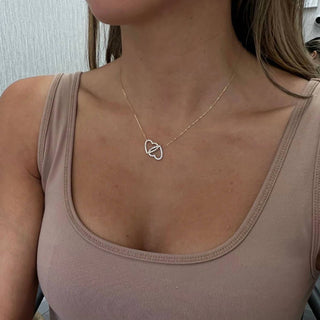 Diana M Jewels - Pingente de diamante de coração duplo de 0,35 cts