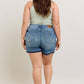 Judy Blue - Mid Rise Tummy Control Release Hem Denim Short