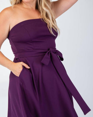 The Curve La - Plus Size Knit Tube Maxi Dress With Self Belt