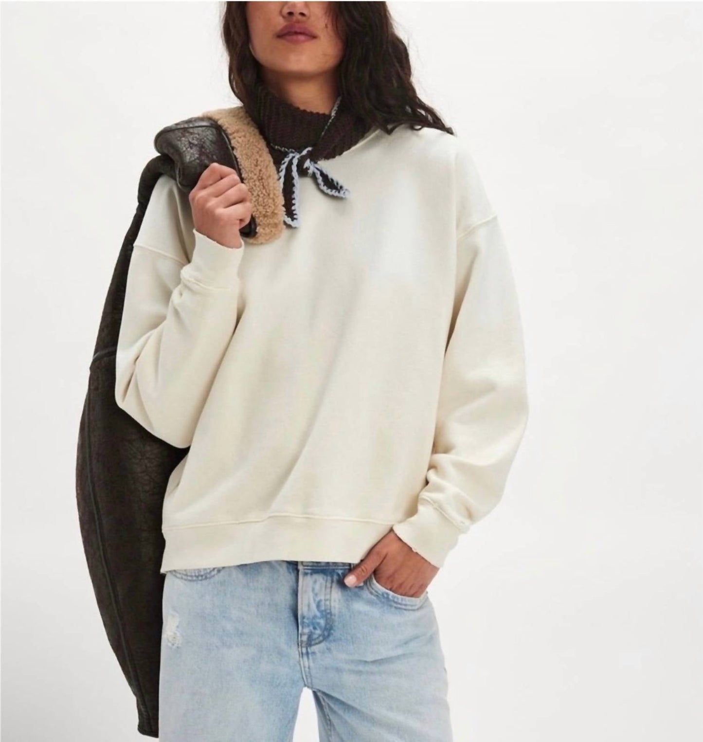 Free People - Butterfly Patchwork Crewneck Sweatshirt