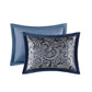 12 Piece Comforter Set with Cotton Bed Sheets Navy Cal King