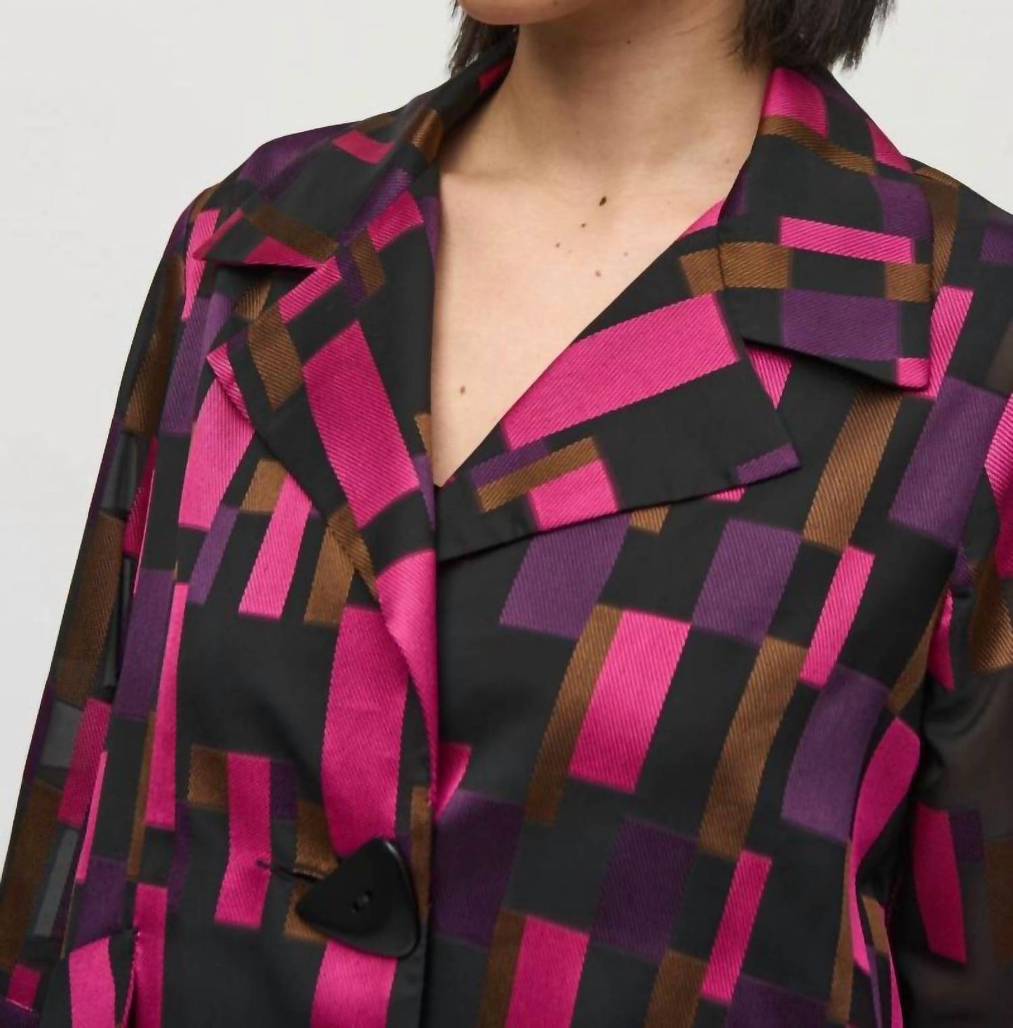 Joseph Ribkoff - Geometric Print Organza Swing Jacket