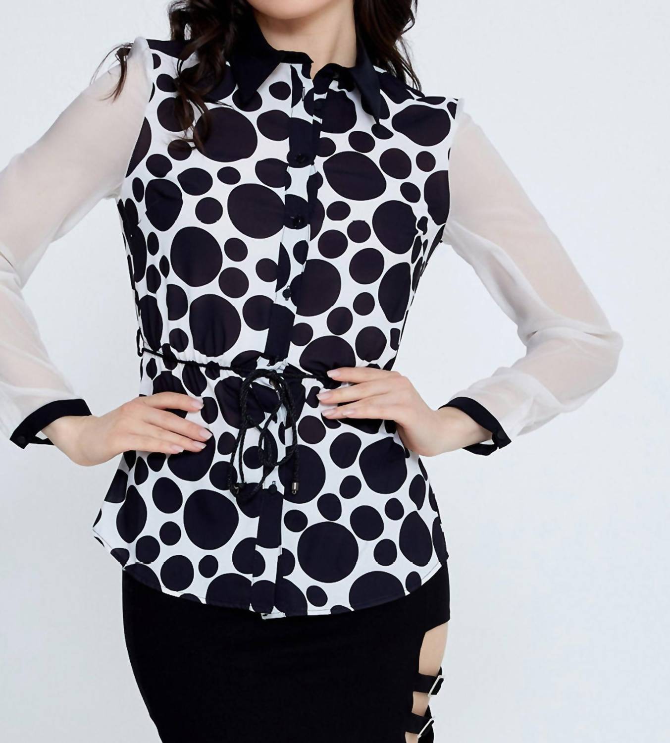 Zaalima Fashion - Long Sleeve Solid Color Regular Blouse