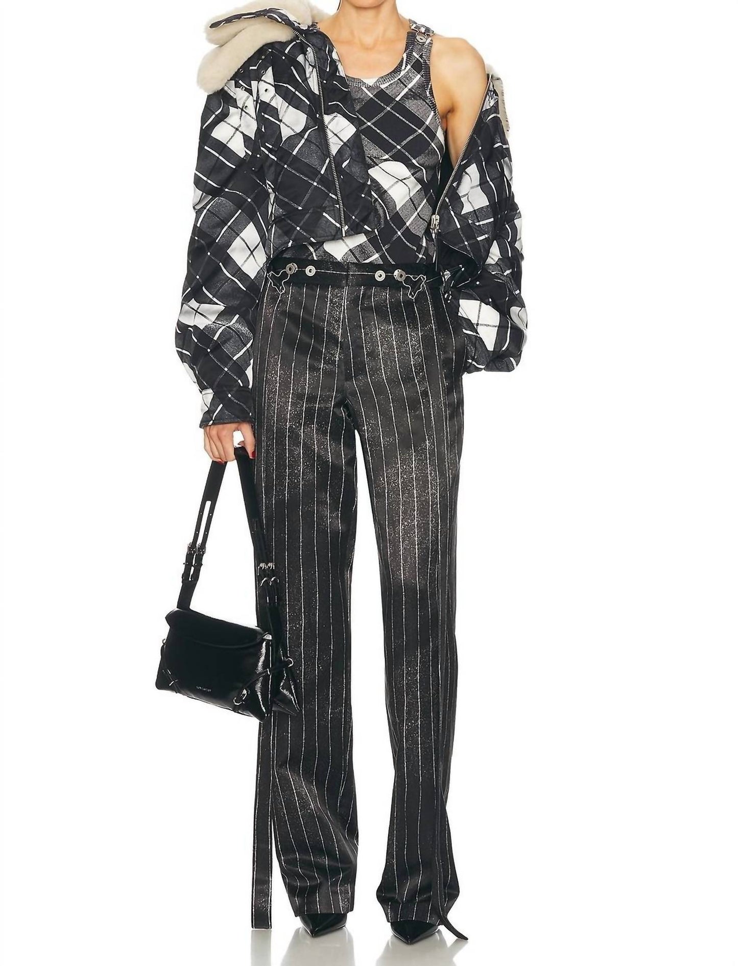 Jean Paul Gaultier - Distorted Tartan Aviator Coat
