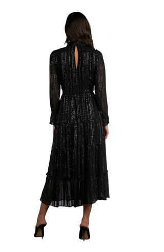 Elan - Vestido longo listrado com brilho