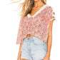 Free People - Leilani Floral Print Peasant Crochet Boho Blouse