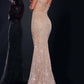 Jovani - Beaded Spaghetti Straps Gown