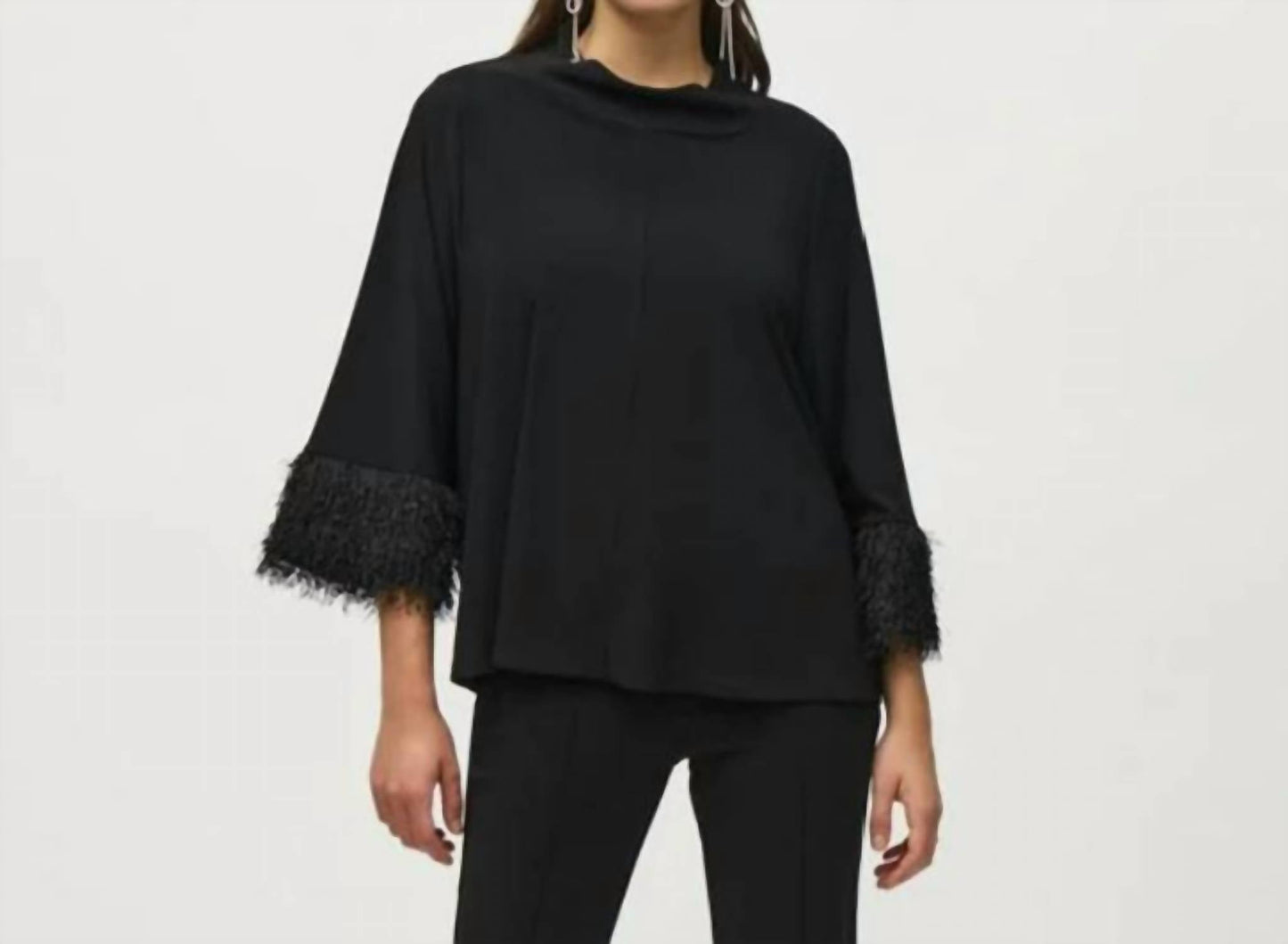 Joseph Ribkoff - Silky Knit Trapeze Top with Novelty Cuffs