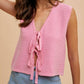 Anniewear - Front Bow Textured Sweater Vest