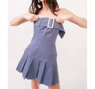 Better Be - Pleated Tube Mini Dress With Belt Detail