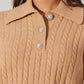 Astr - Cable Decor Button Sweater