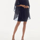 Joseph Ribkoff - V-neck Cold Shoulder Chiffon Sheath Dress