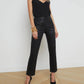 L'Agence - Ginny High Rise Straight Back Zip Jeans