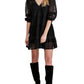 Free People - Berlin Trapeze Embroidered Semi Sheer Lace Slip Mini Dress