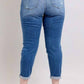 Judy Blue - Mid Rise Button Fly Distressed Boyfriend Jeans