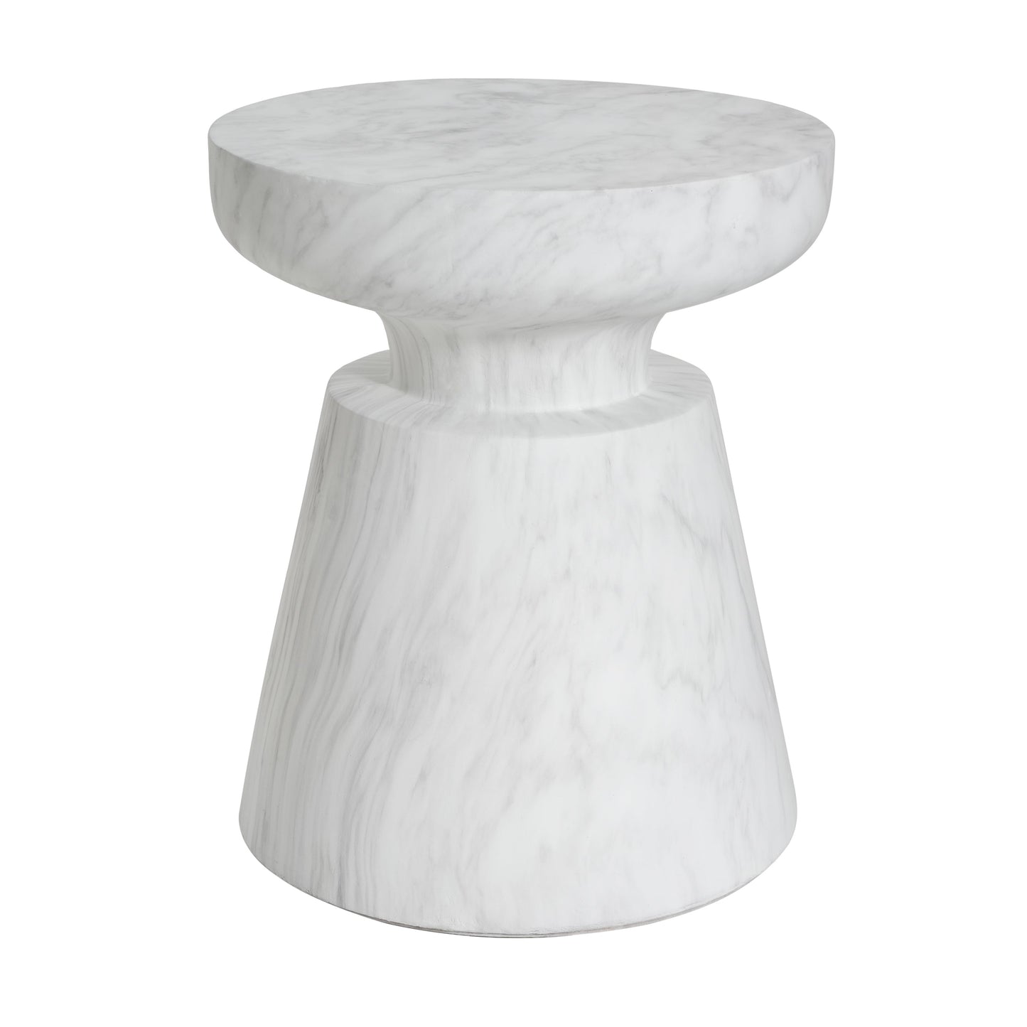 Outdoor Ponti Travertine Side Table, White