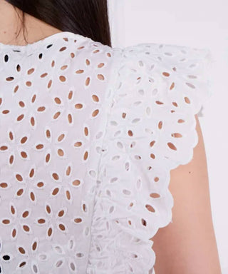 Pinko - Vestido Admirável Bordado em Algodão