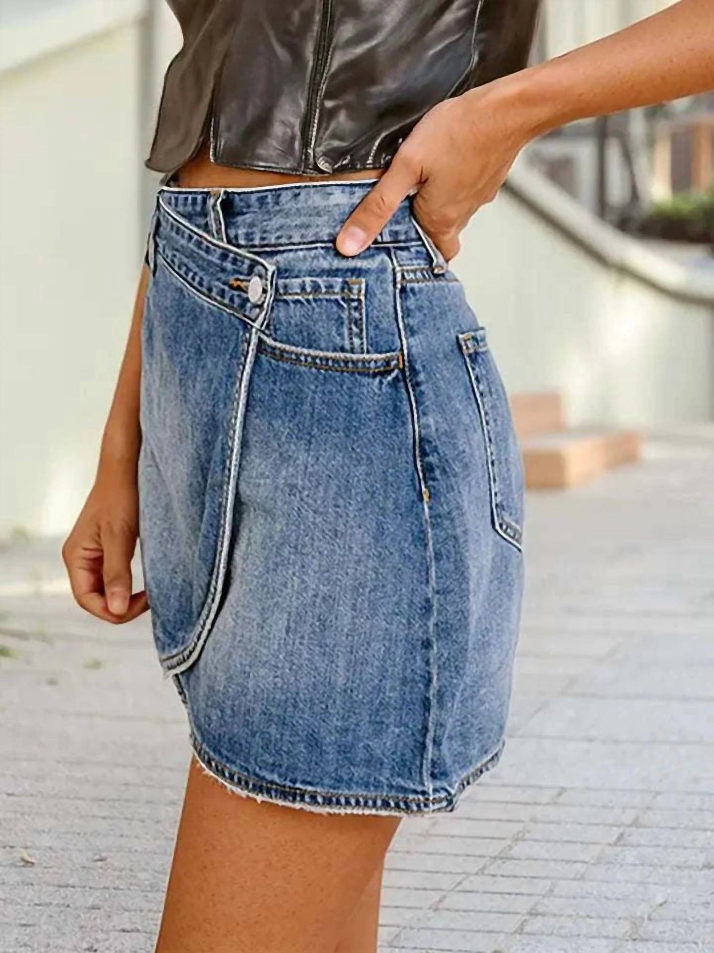 1 The Woman - Ashleigh Denim Wrap Skirt