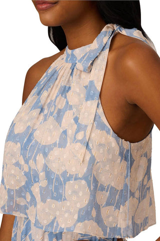 Adrianna Papell - Vestido Bluson de Chiffon com Estampa Floral