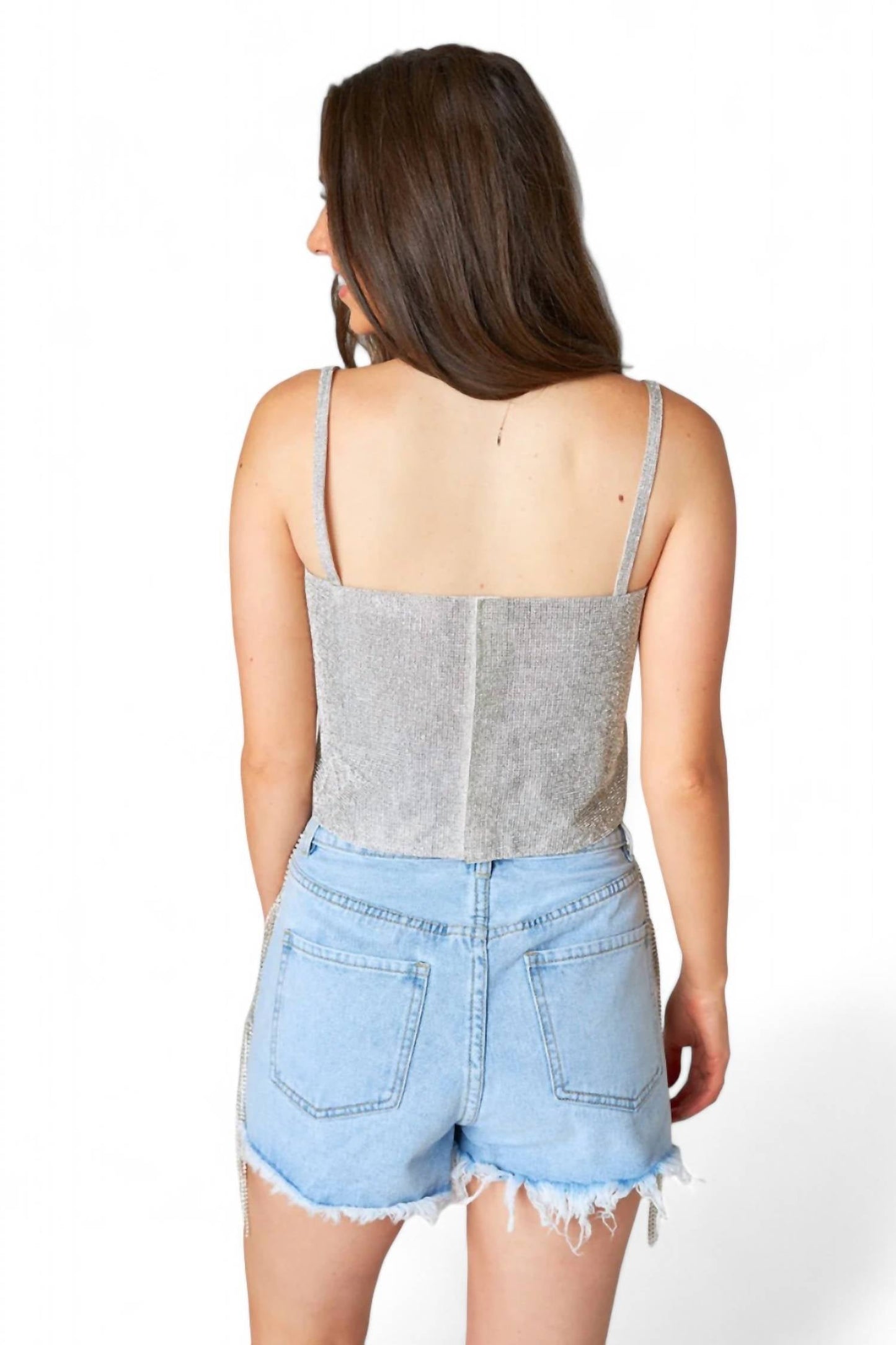 Buddylove - Girly Girl Rhinestone Crop Top