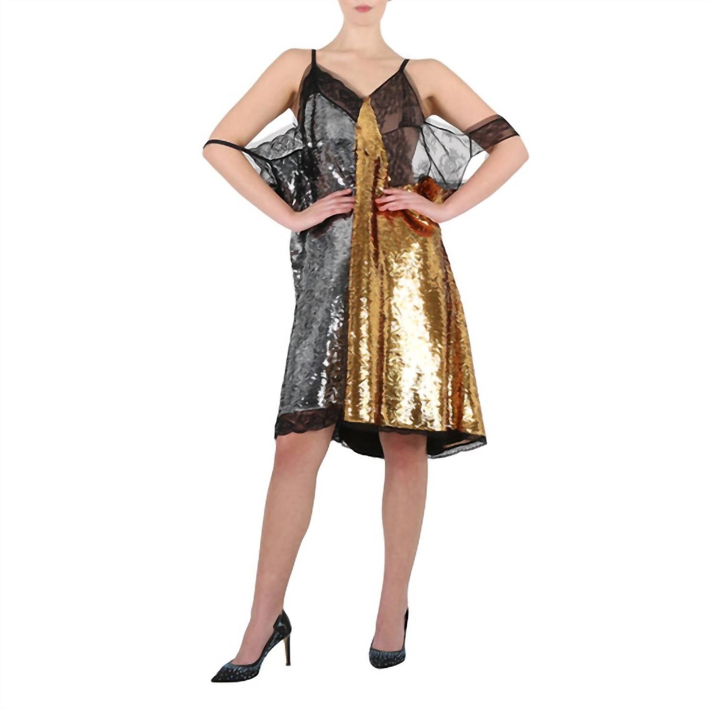 Burberry - Bicolor Sequin Cocktail Dress