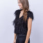 Emily Shalant - Feather V-neck Short Sleeve Tee