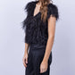 Emily Shalant - Feather V-neck Short Sleeve Tee