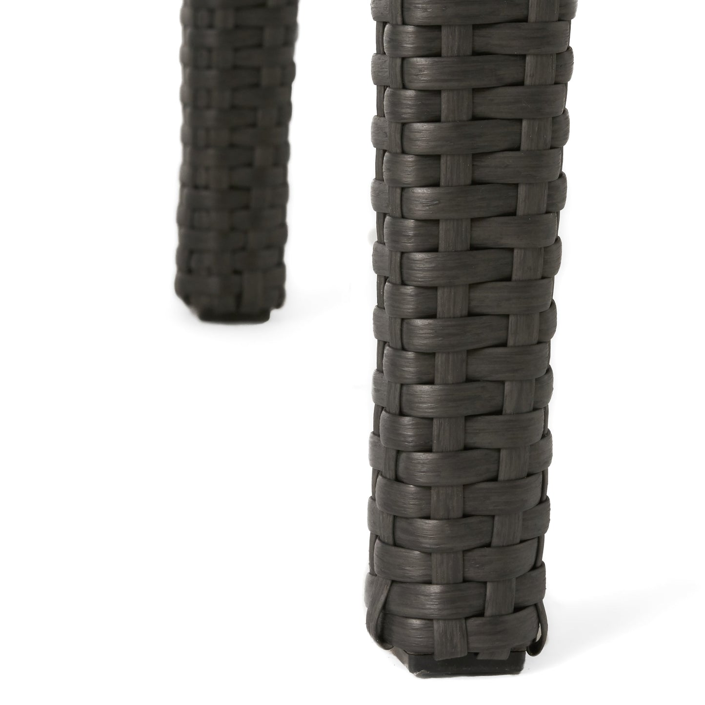 Contemporary ANTIBES Loveseat & Table Set Outdoor Grey PE Rattan Iron Waterproof Fabric