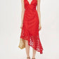 Topshop - Lace Embroidery Asymmetrical Cocktail Dress
