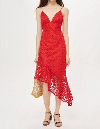 Topshop - Vestido de coquetel assimétrico com bordado de renda