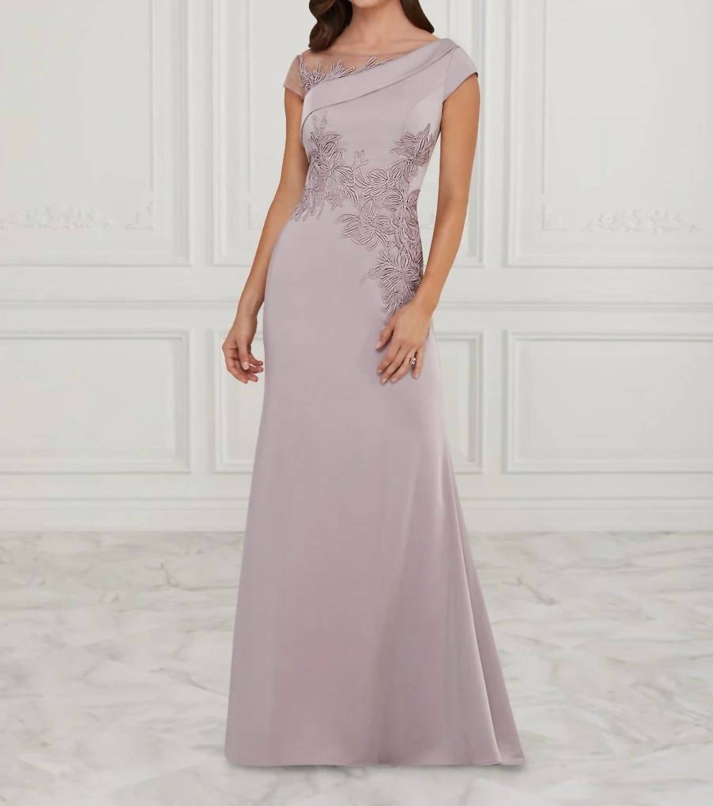 Christina Wu - Illusion Neckline Evening Gown