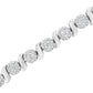 14K White Gold 5 1/4 cttw Diamond S-Link Floral Cluster Tennis Bracelet (I-J Clarity, SI2-I1 Color) - Size 7"