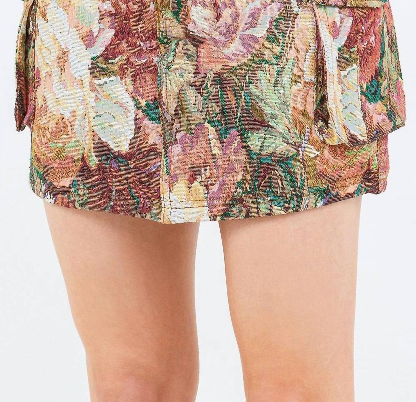 American Bazi - Trendy Jacquard Cargo Skirt