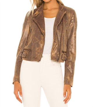 Free People - Jaqueta de couro vegano Fenix ​​Snakeskin Moto