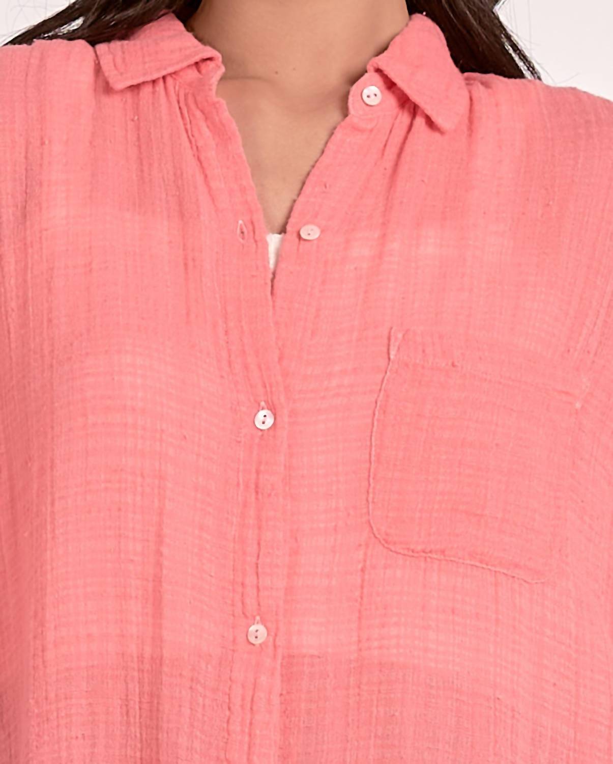 Elan - Short-sleeve Button Down Top